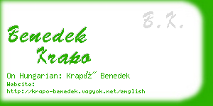 benedek krapo business card